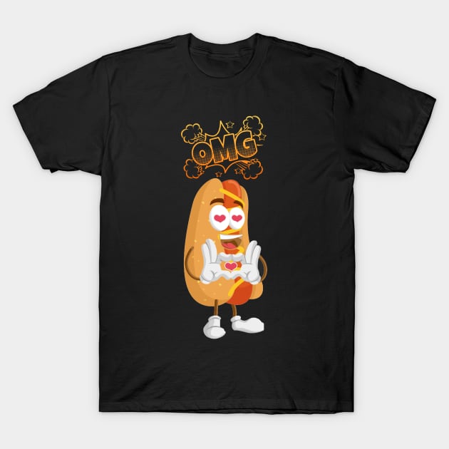 OMG Hot Dog T-Shirt by Charaf Eddine